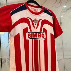 Authentic Mexican Red and White Bimbo Soccer Jersey